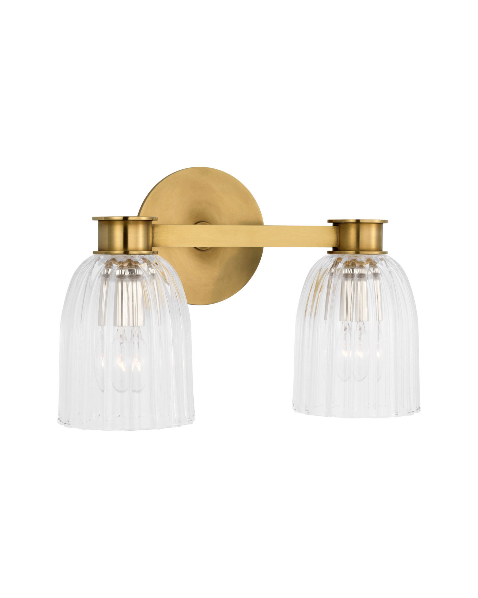 Asalea vägglampa dubbel antik mässing