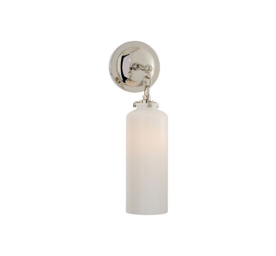 null - Katie Small Cylinder Sconce Polished Nickel/Clear Glass