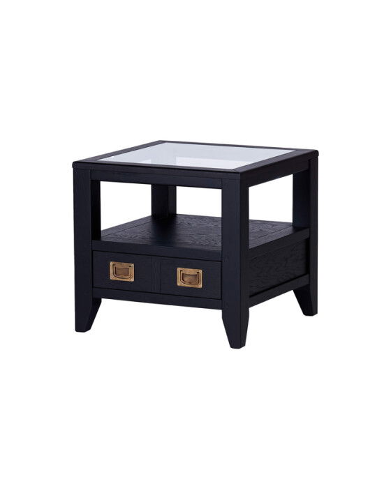 martino sidobord glasskiva iconic black