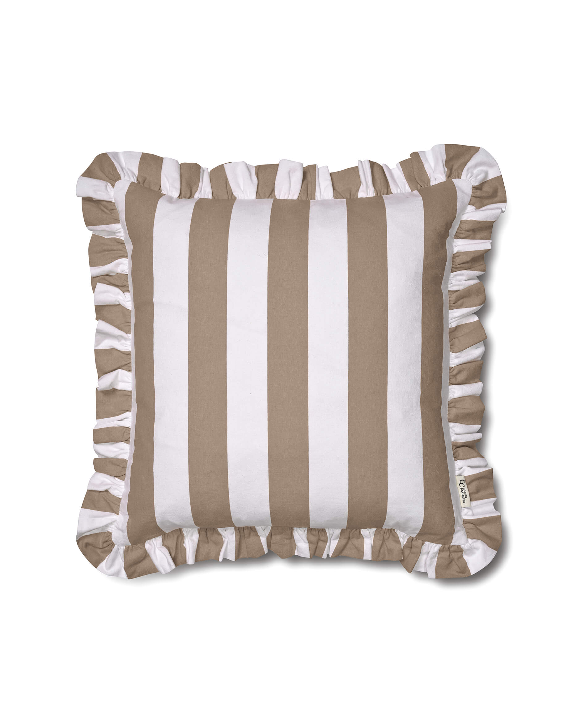 Ruffle Stripes kuddfodral beige