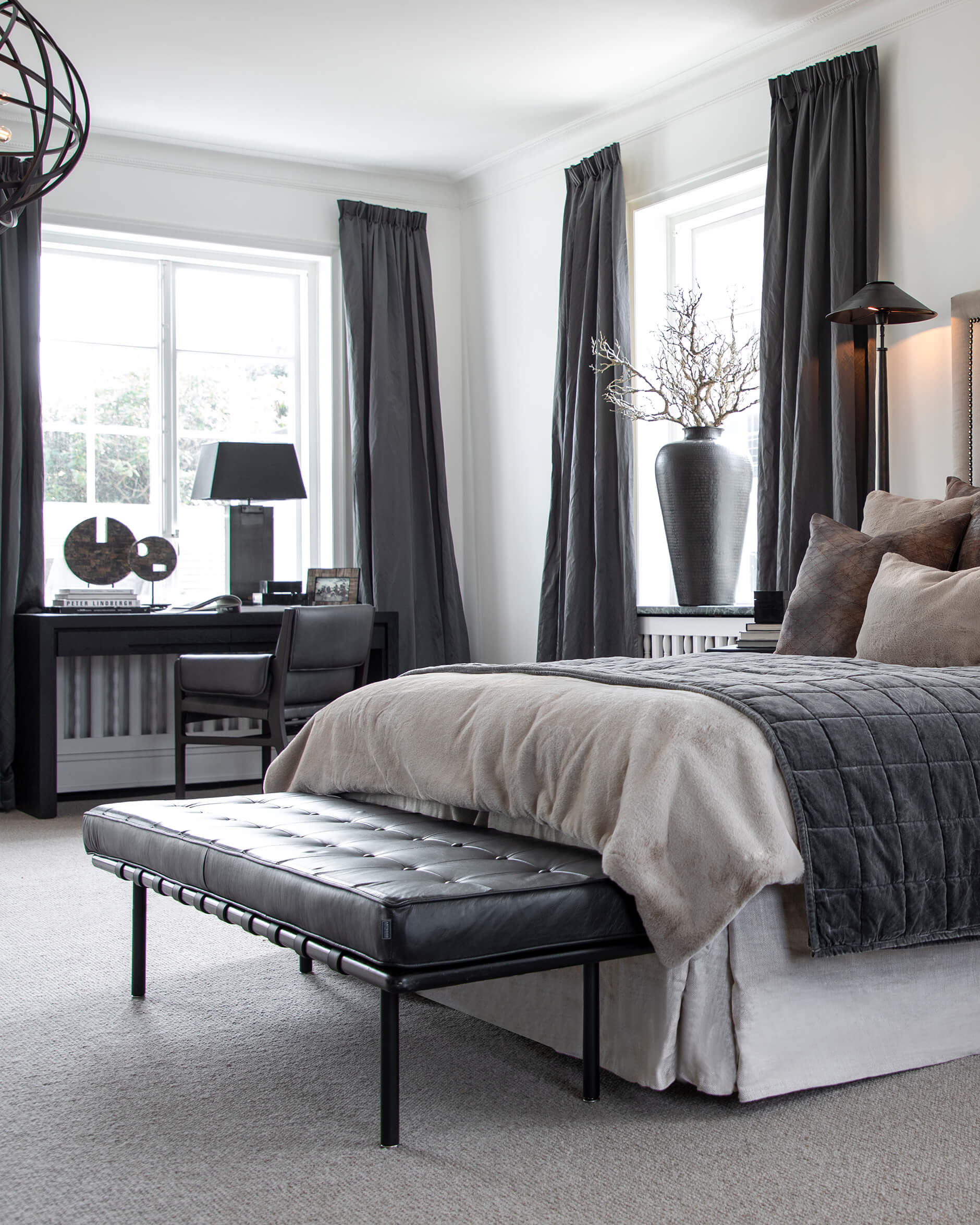 Princetown skinnbänk svart