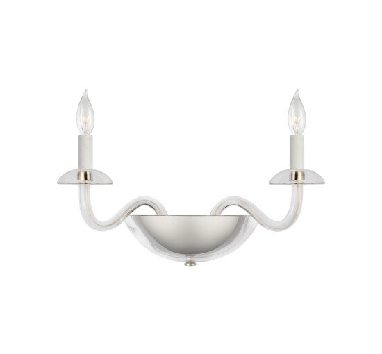 Polished Nickel - Brigitte Double Sconce Antique Brass Small