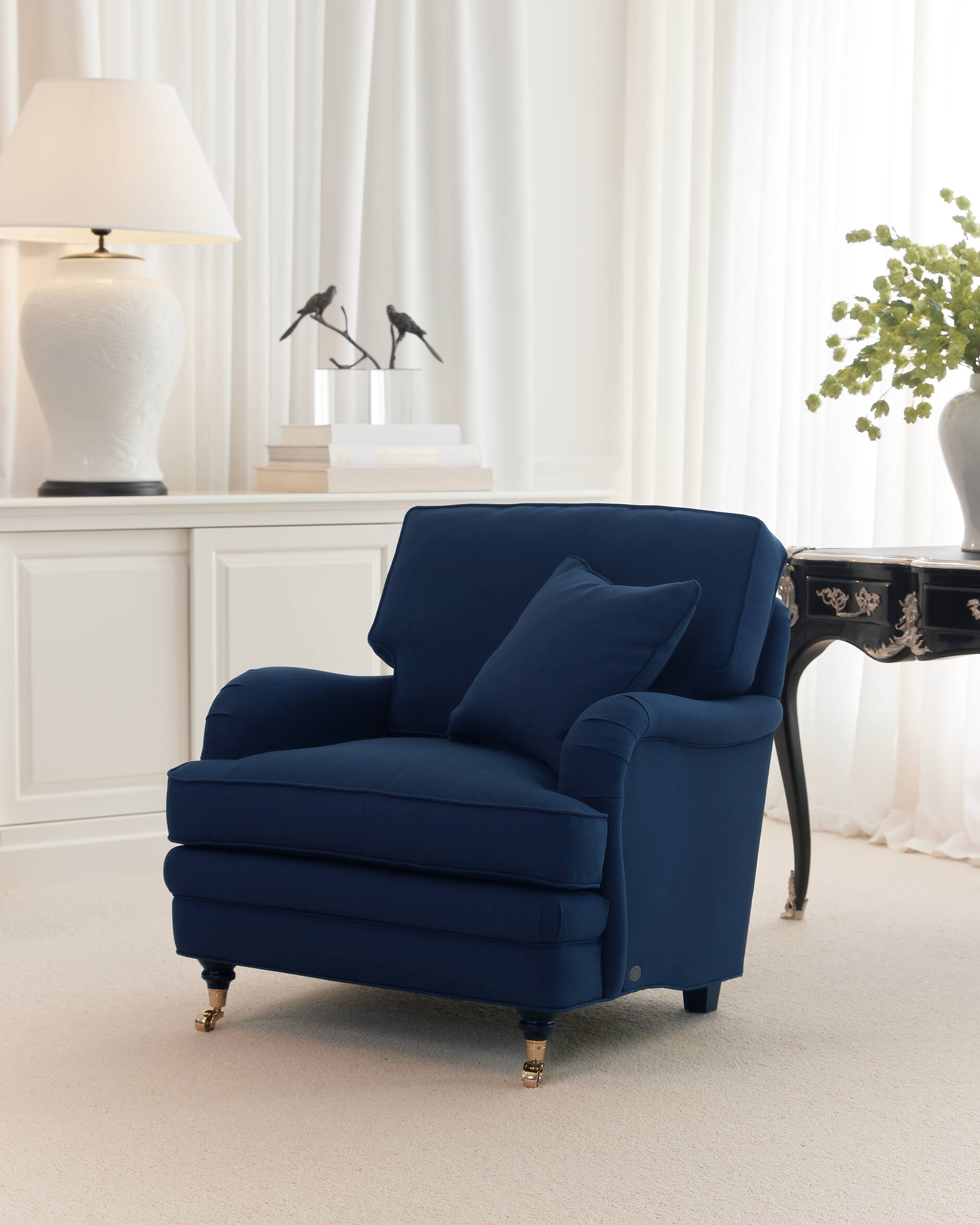 Howard Heritage fåtölj indigo