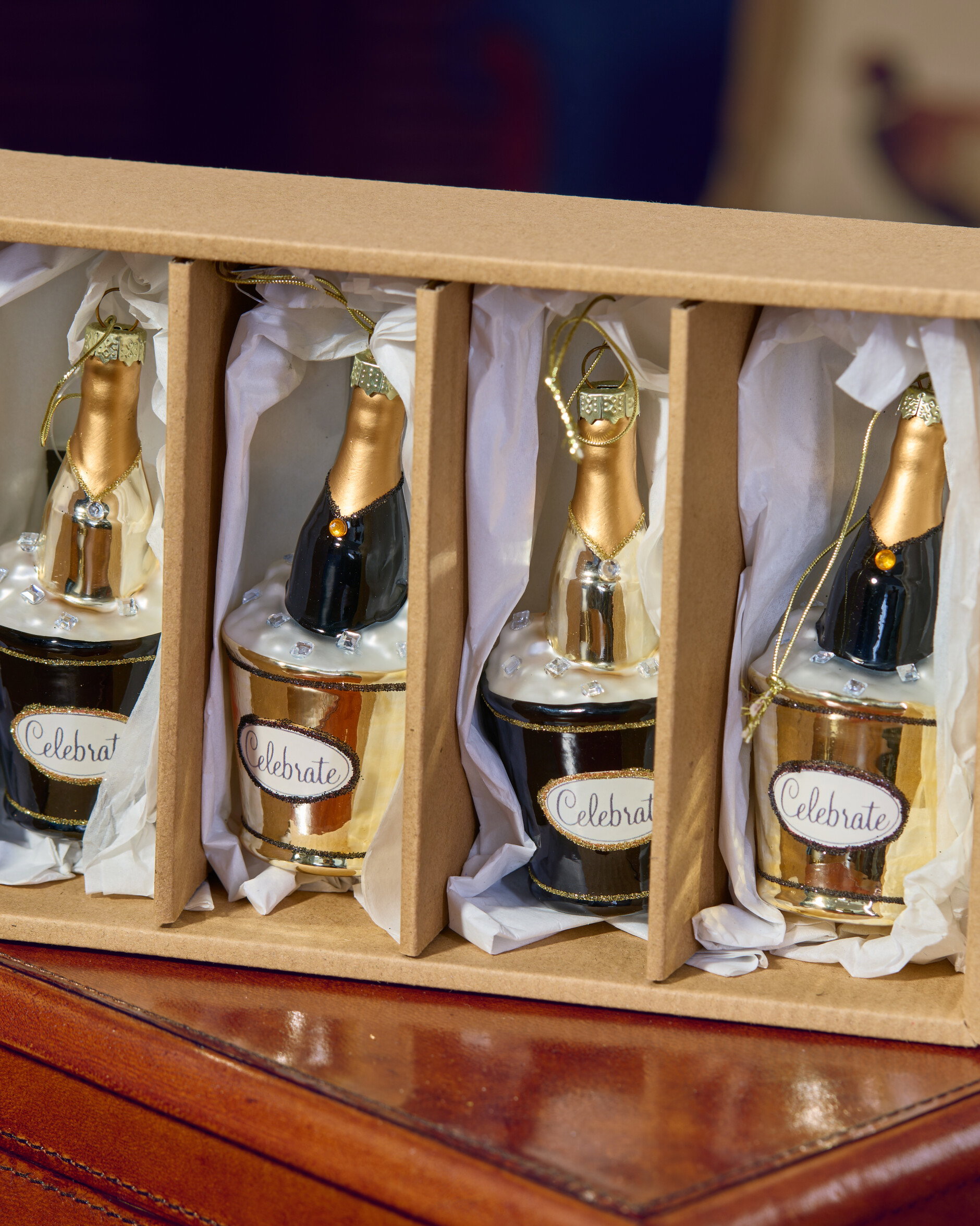 Cramant champagneflaska juldekoration 4-pack