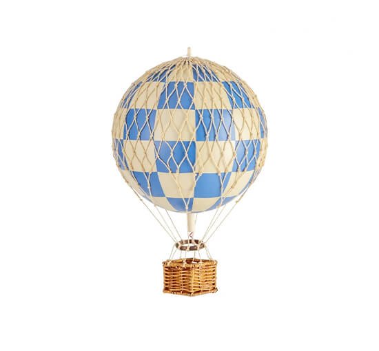 Check Blue - Travels Light luftballong regnbåge/pastell
