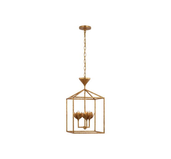 null - Alberto  Open Cage Lantern Antique Gold Leaf