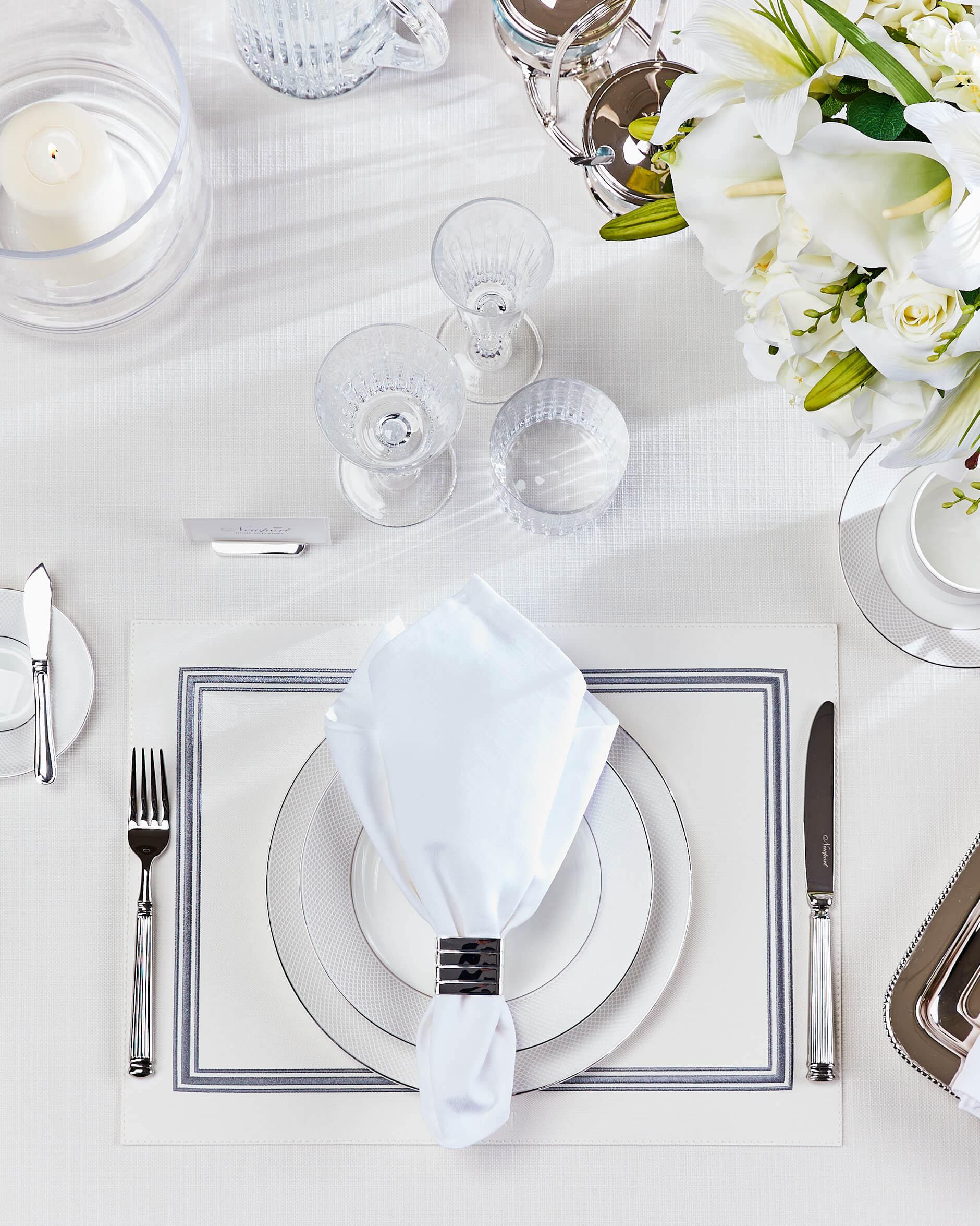 Regatta bordstablett vit/grå 4-pack