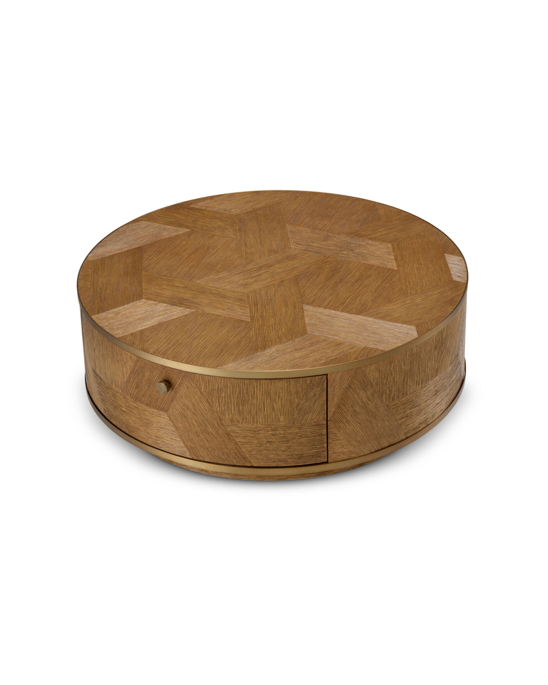 Velutto Couchtisch Eichenfurnier Messing