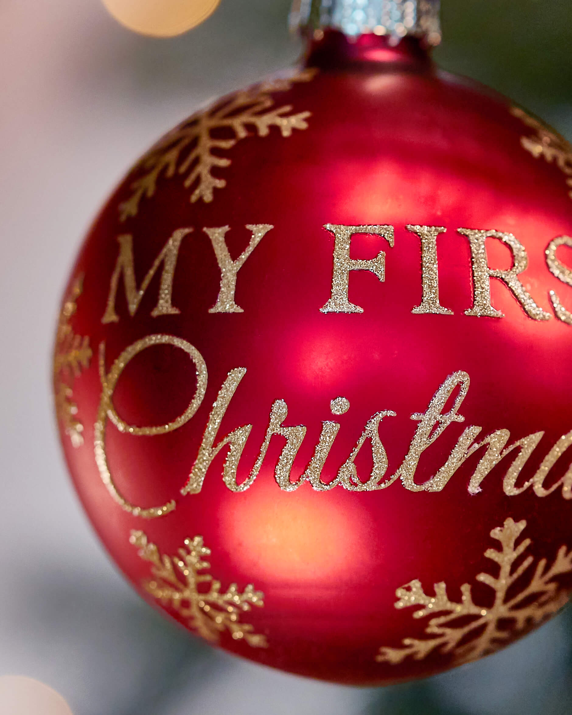 My First Christmas Weihnachtskugel rot 8cm