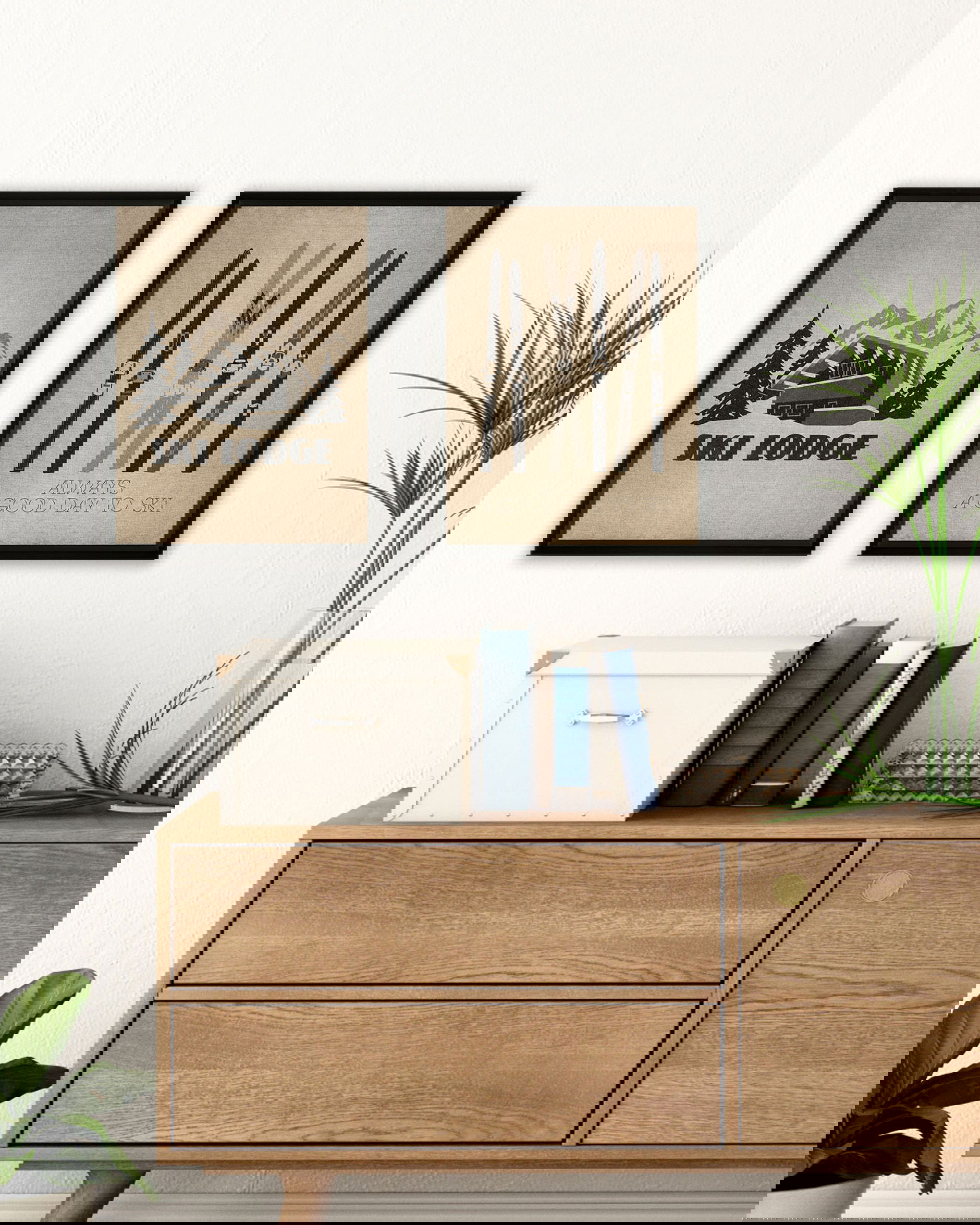 Ski Lodge - A good day to ski (Set of 2)