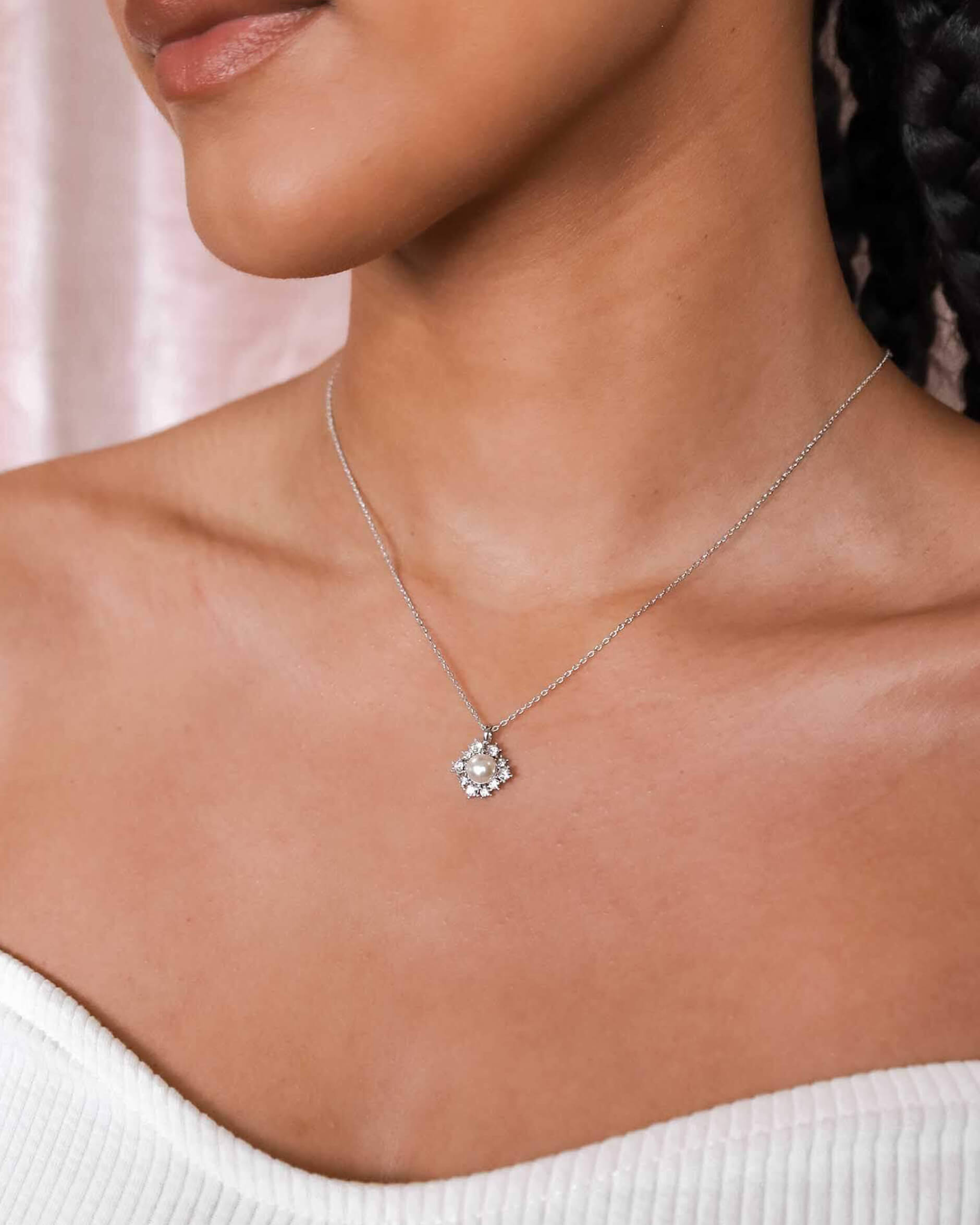 Emily pearl halsband ivory