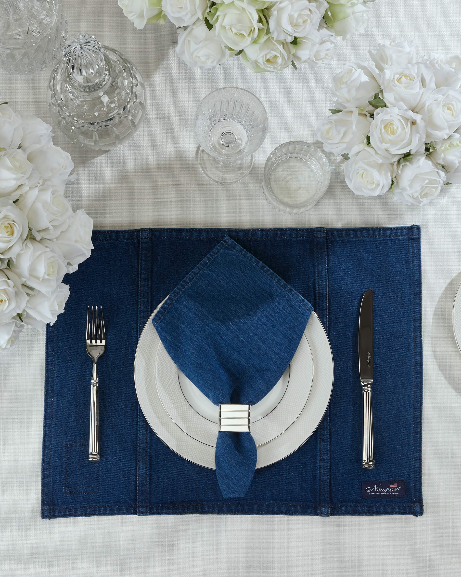 Denim servetter blå 4-pack