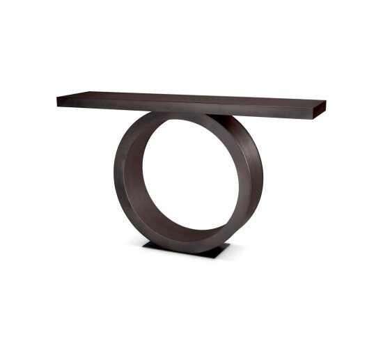 null - Odis Console Table Mocha Oak Veneer bronze