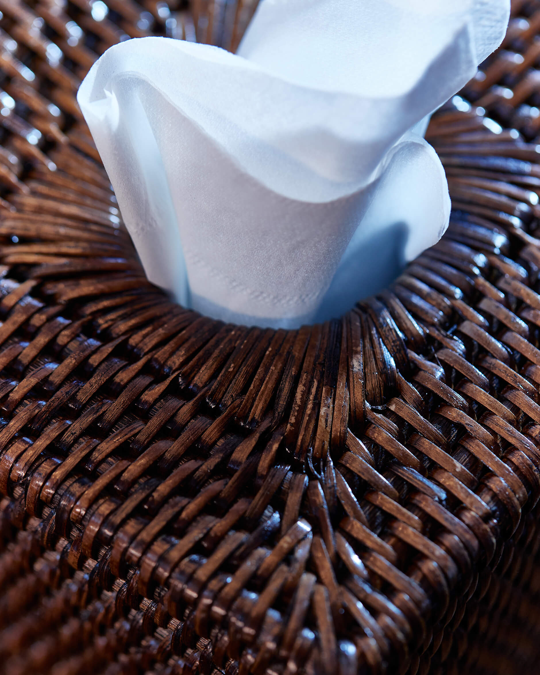 Cognac servettlåda kvadrat rotting