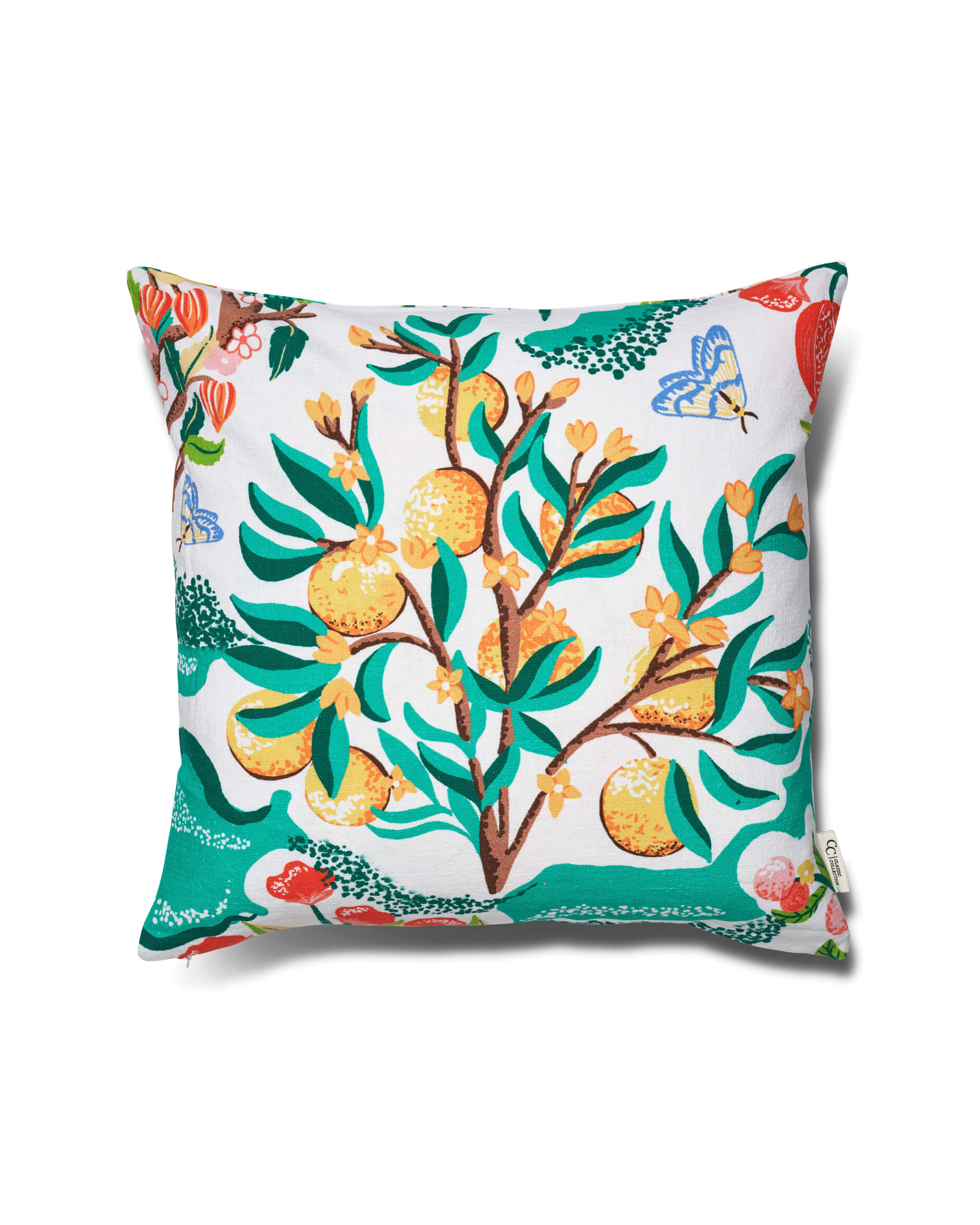 Botanical Orange kuddfodral vit