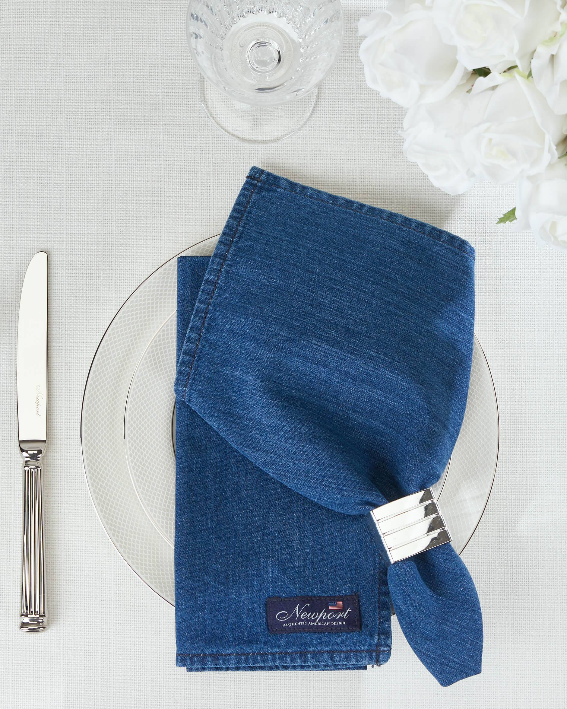 Denim servetter blå 4-pack