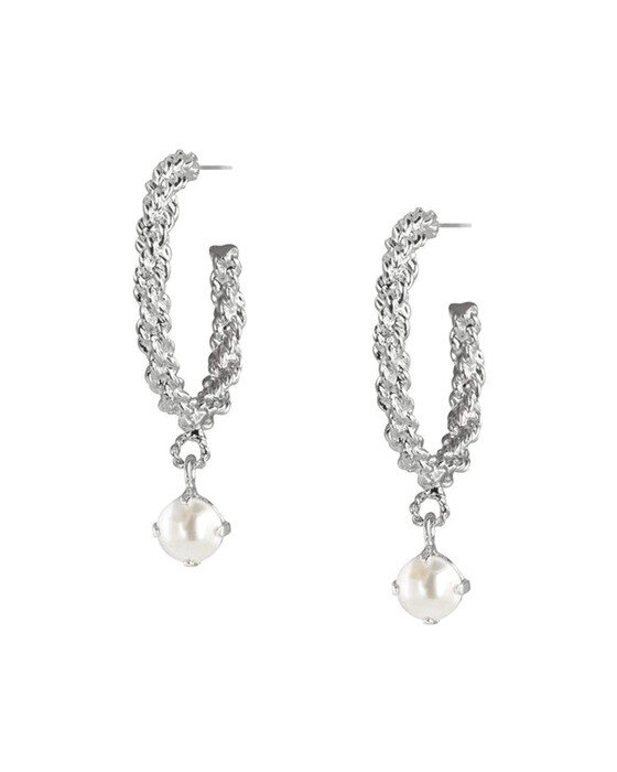 Elena örhängen pearl rhodium