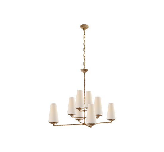 Gilded Plaster - Fontaine Large Offset Chandelier White