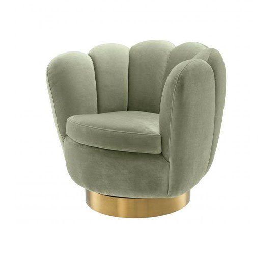Savona pistache green velvet - Mirage Swivel armchair dark grey