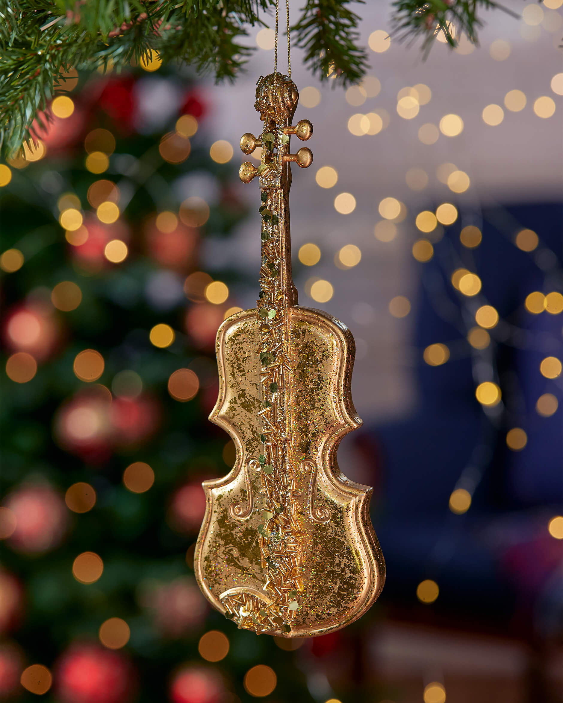 Niccolo violin julgransdekoration guld 24cm