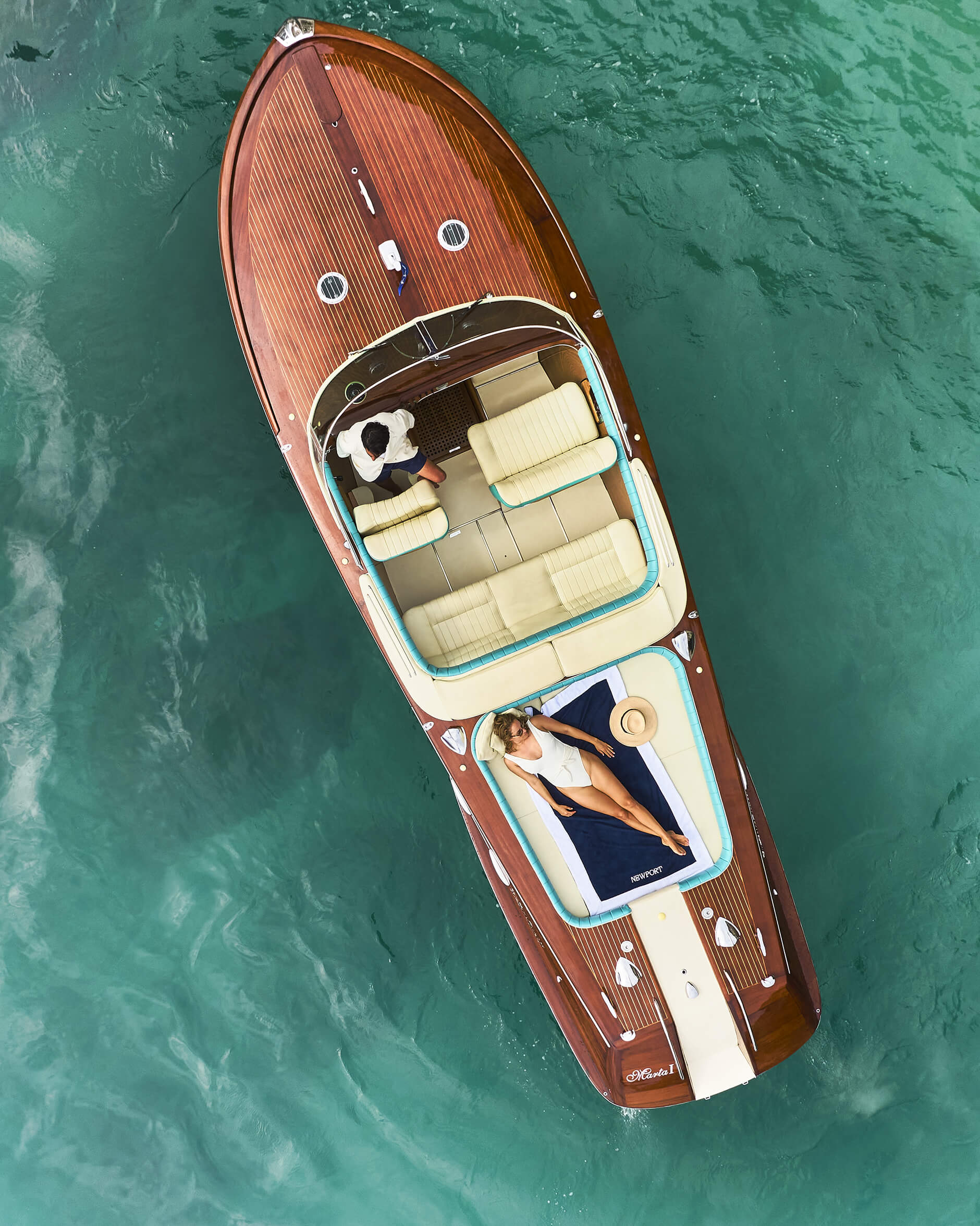 Amalfi-rantakylpypyyhe navy