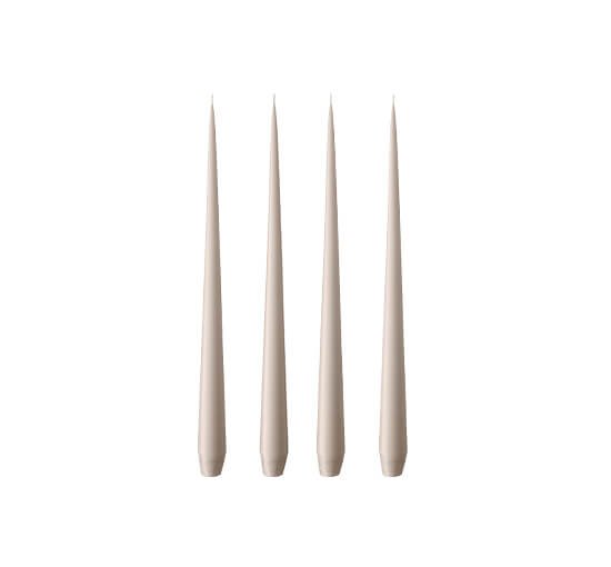 Light Grey - Taper Candles Pure White 4-pack