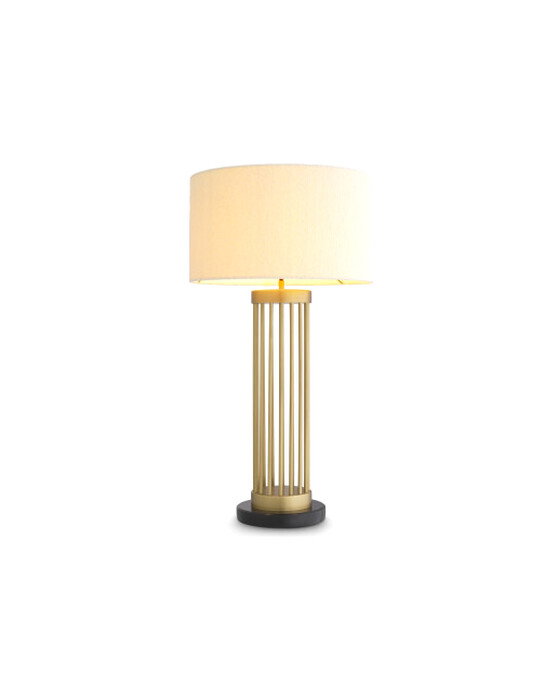 Condo bordlampe antik messing/hvid