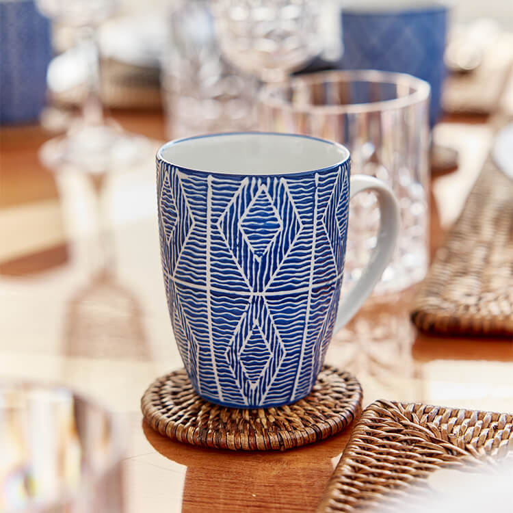 Capri Azzurra mokken blauw/wit 6-pack