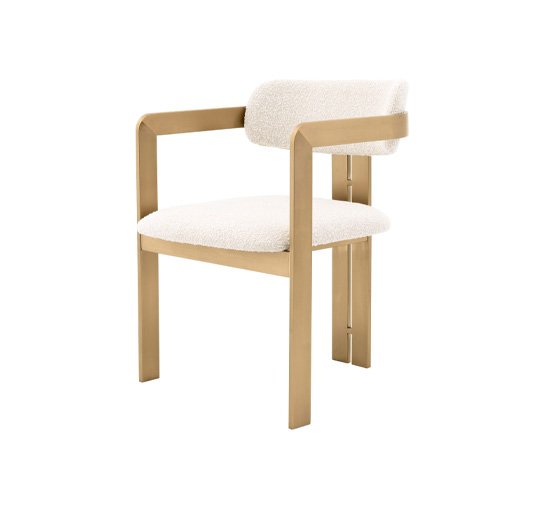 Bouclé cream - Dining Chair Donato