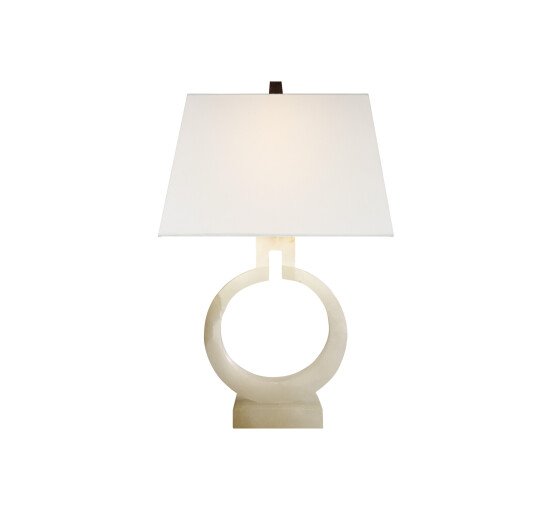 Alabaster - Ring Form Table Lamp Antique Brass Small