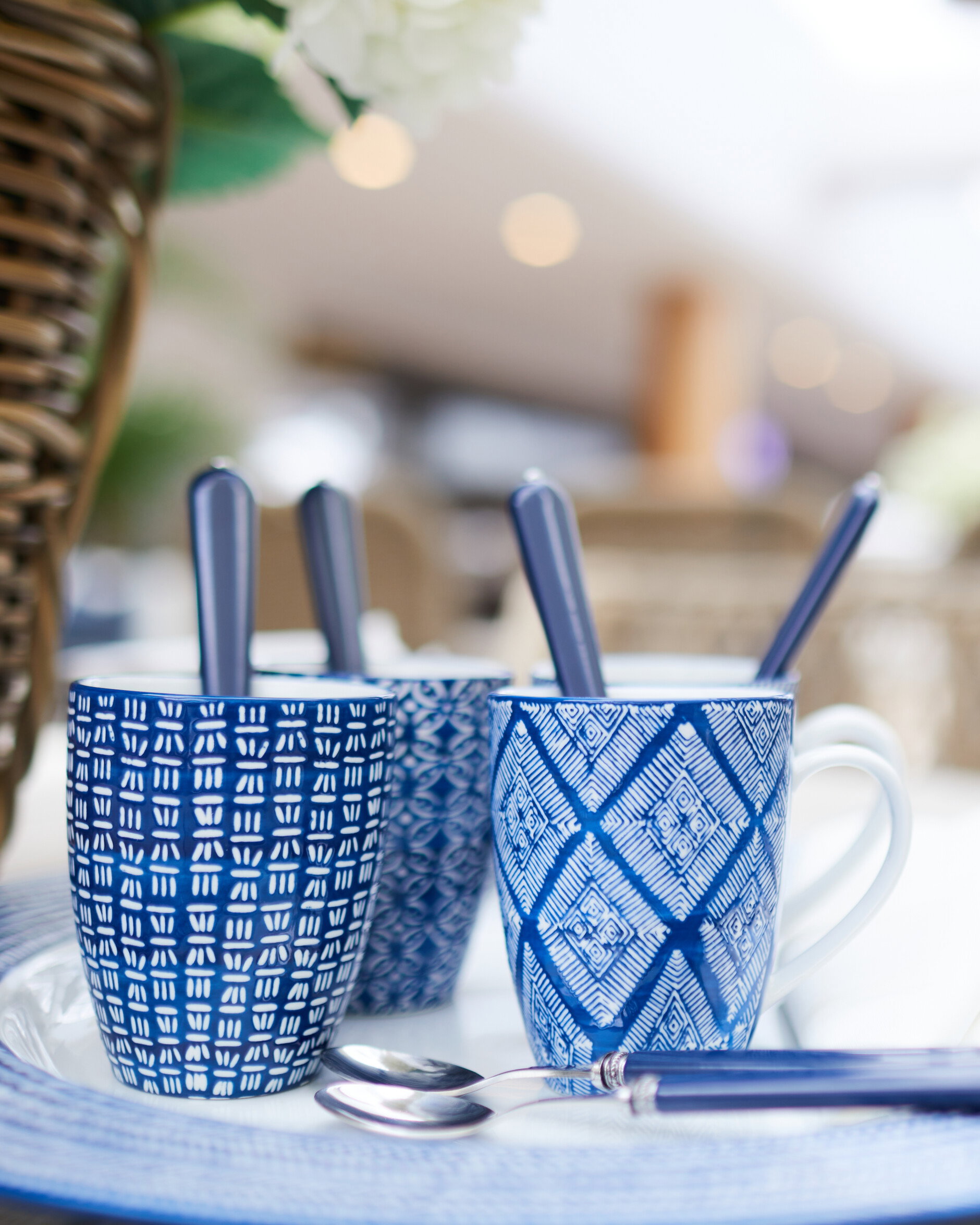 Capri Azzurra Mugs Blue/White 6-pack