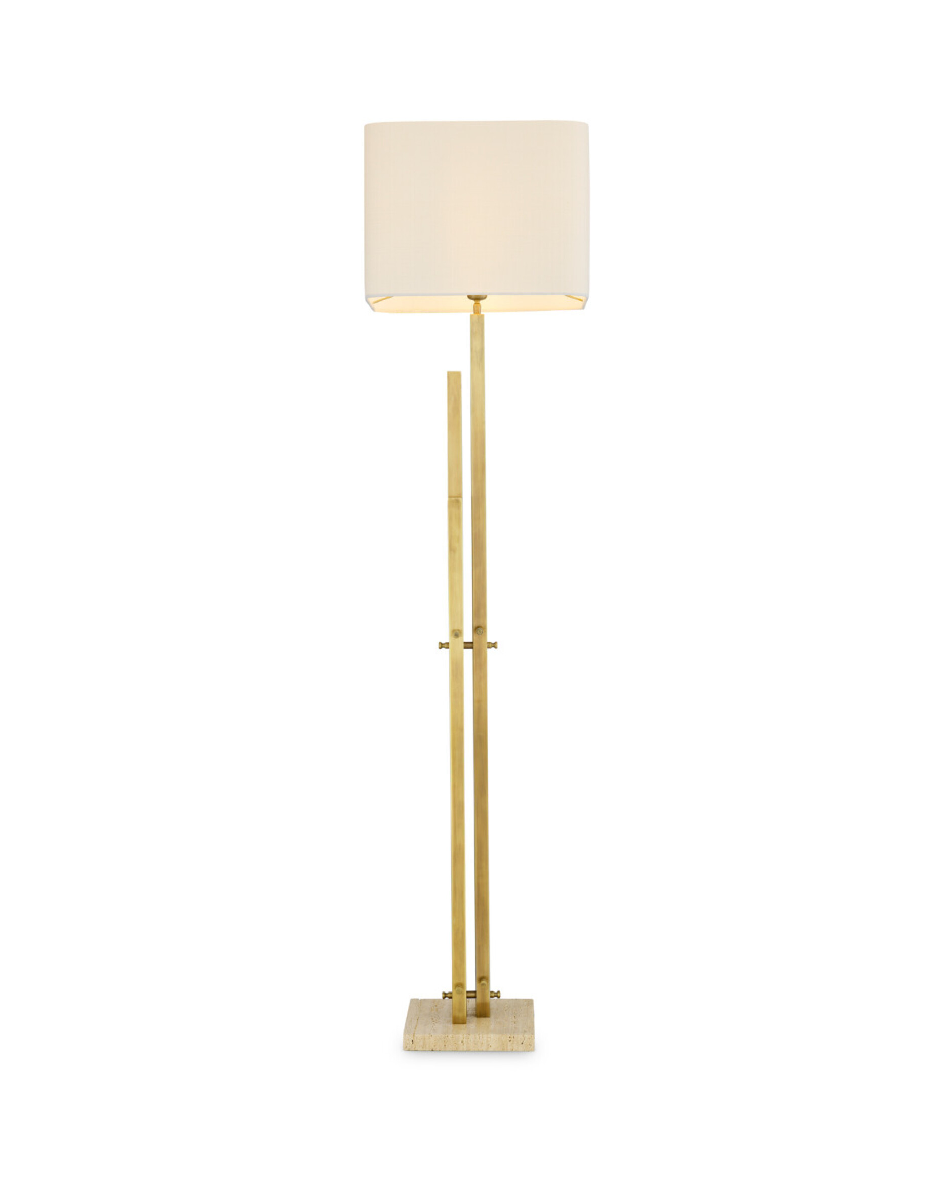 Destino Stehleuchte antikes Messing / Travertin