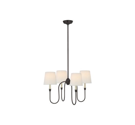 null - Vendome Chandelier Polished Nickel/Linen Small