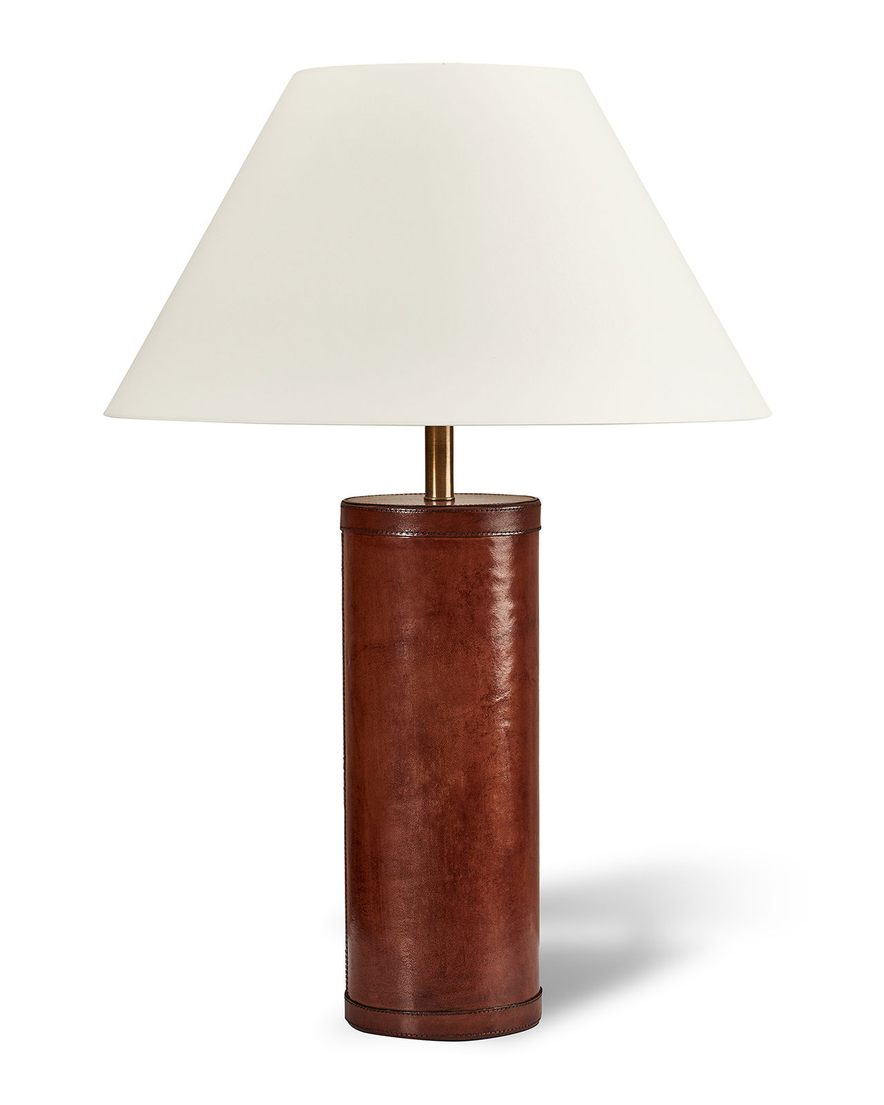 Kensington bordslampa läder rund