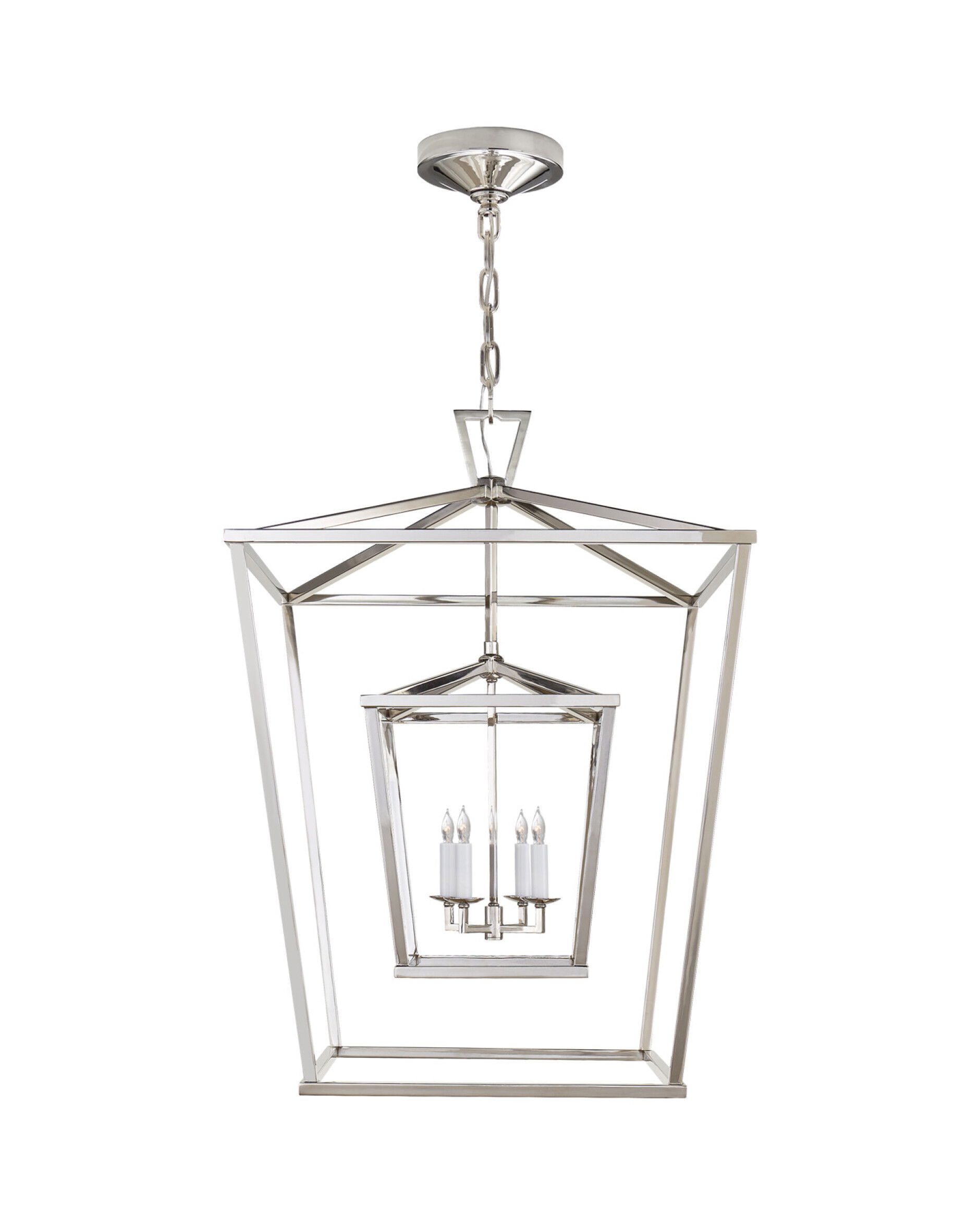 Darlana Double Cage Lantern Polished Nickel L