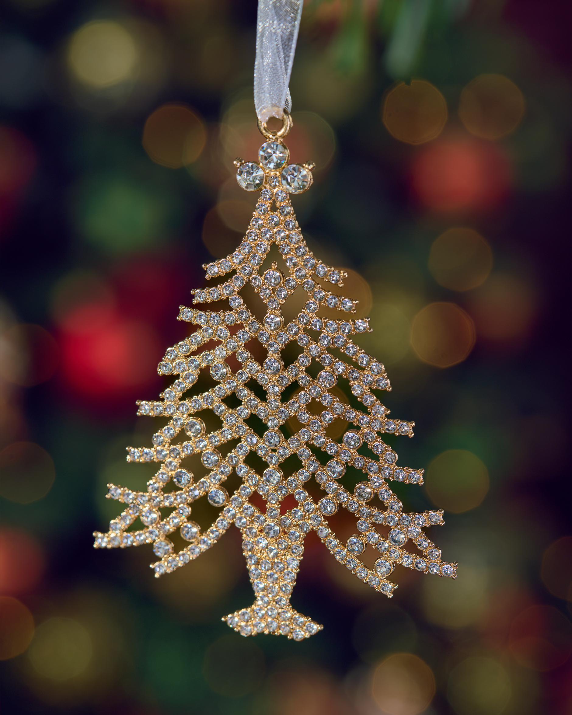 Frost kerstboomdecoratie goud