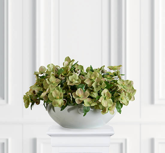 Pink - Christmas Rose Artificial Plant White