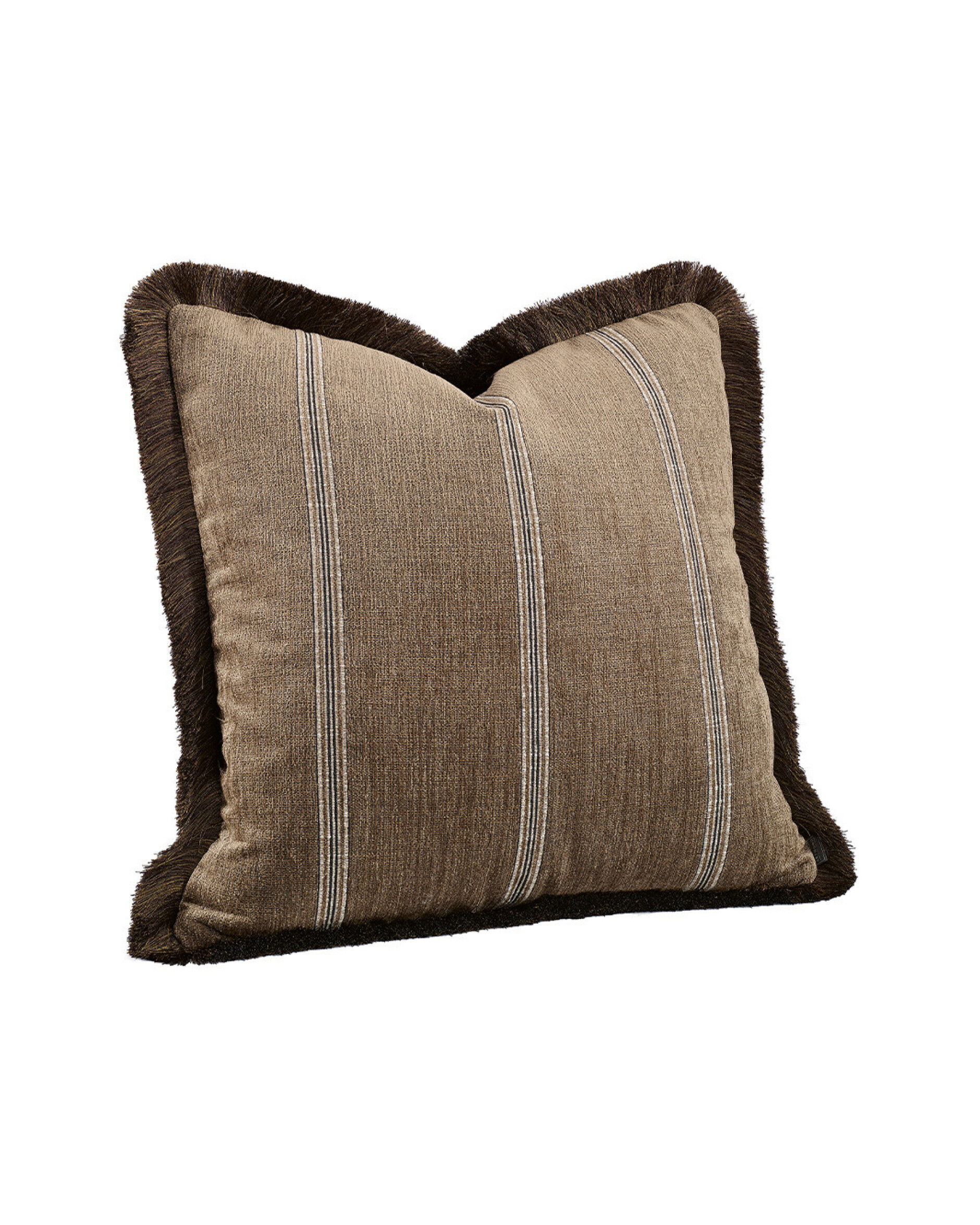 Serena kissenbezug Fransen stripe chestnut