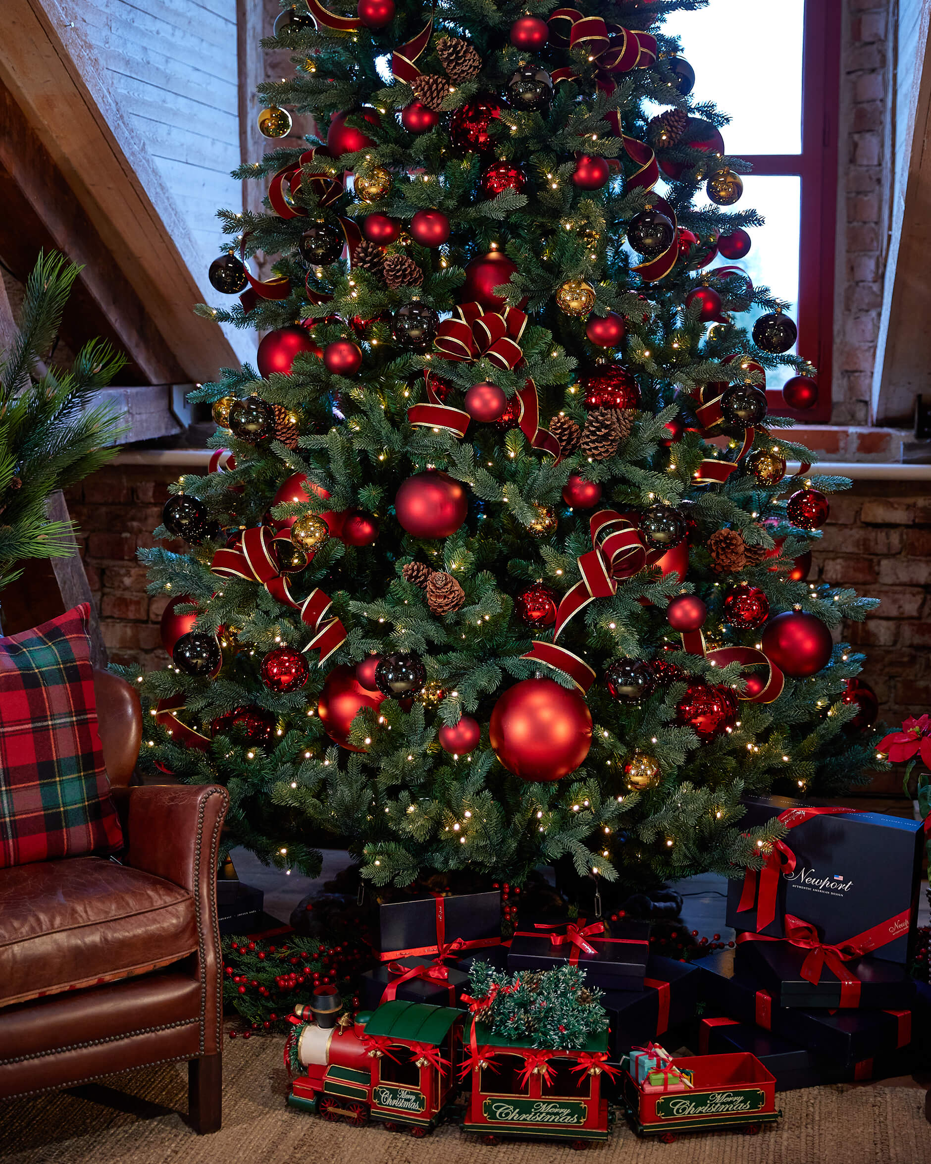 Claus tomtetåg röd/grön