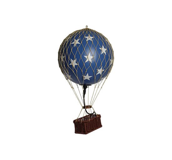 Blauw/wit - Travels Light heteluchtballon LED lichtblauw
