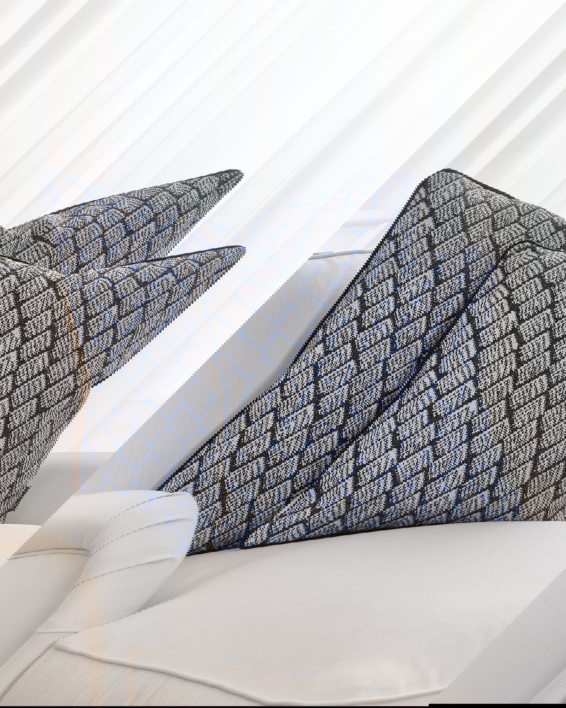 Edna kuddfodral blå/vit