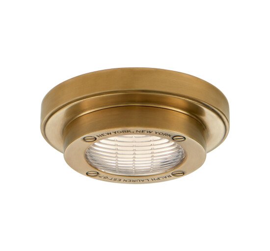 null - Grant 4.5" Solitaire Flush Mount Natural Brass