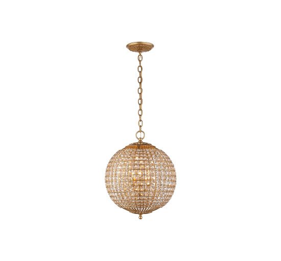 Gild - Renwick Small Sphere Pendant Burnished Silver Leaf