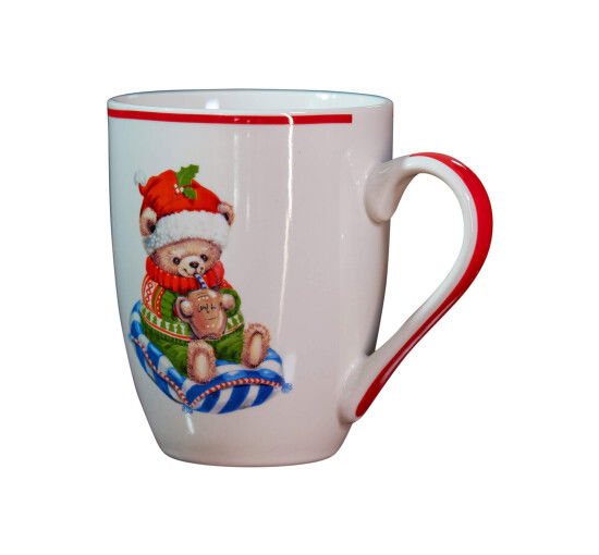 Läs mer om Ted mugg vit/röd