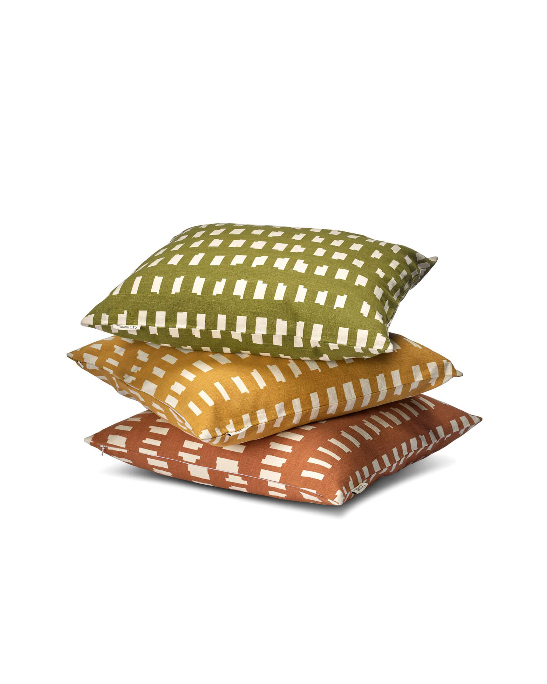 Ikat Block-tyynyliina okra OUTLET