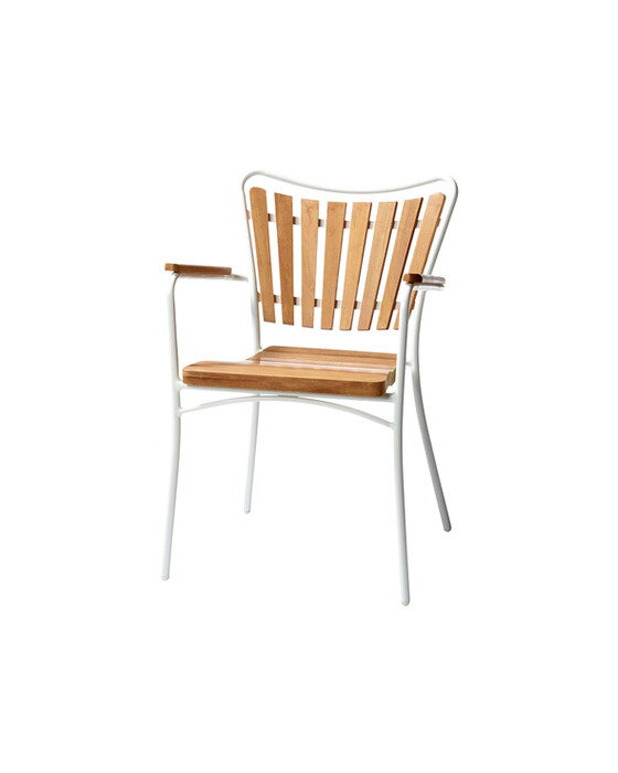 Alternativ bild 1 för Cinas, Hard & Ellen karmstol vit/teak