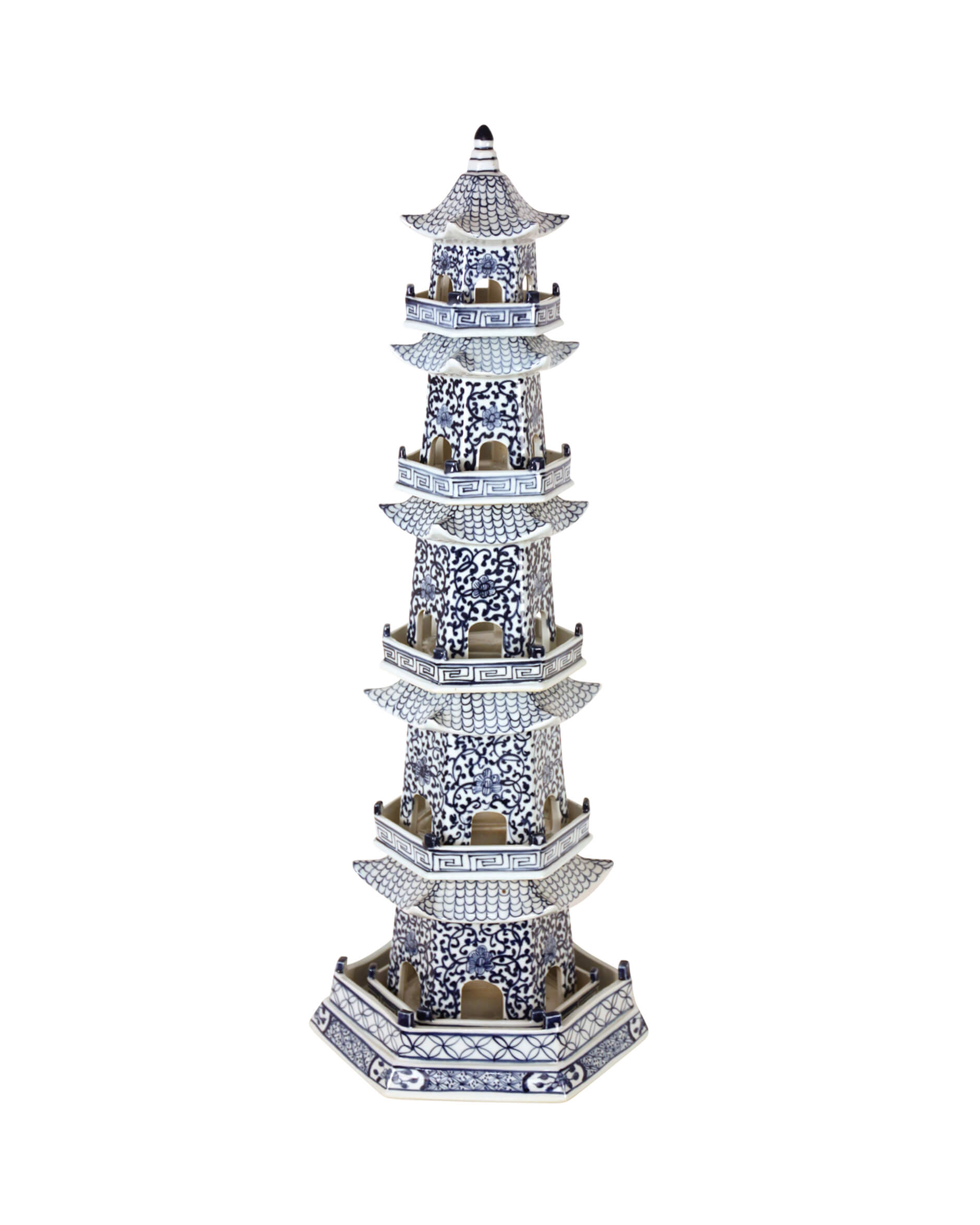 Pagoda decoration blue/white