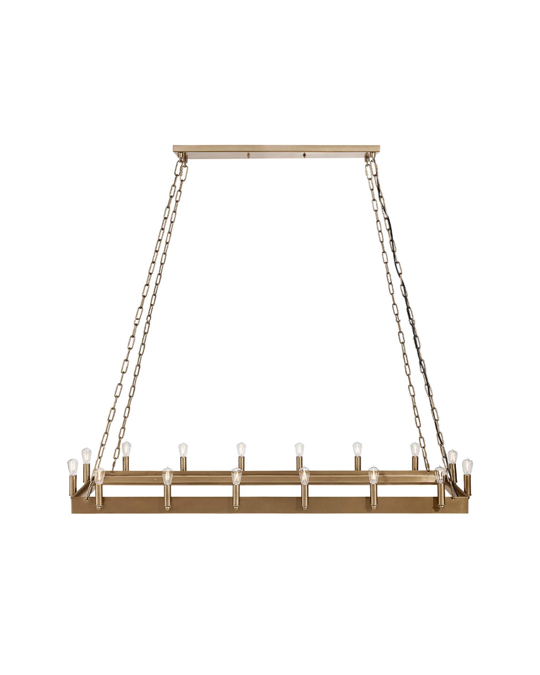 Crown Rectangular taklampa antik mässing