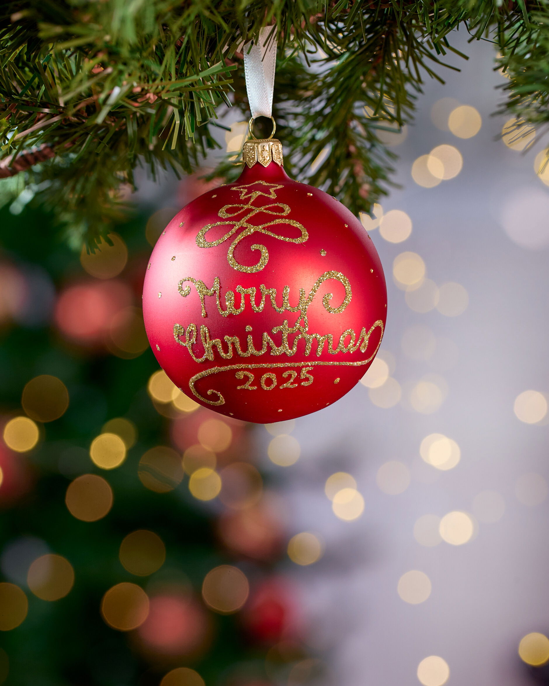 Lux Merry Christmas kerstbal 2025 8cm