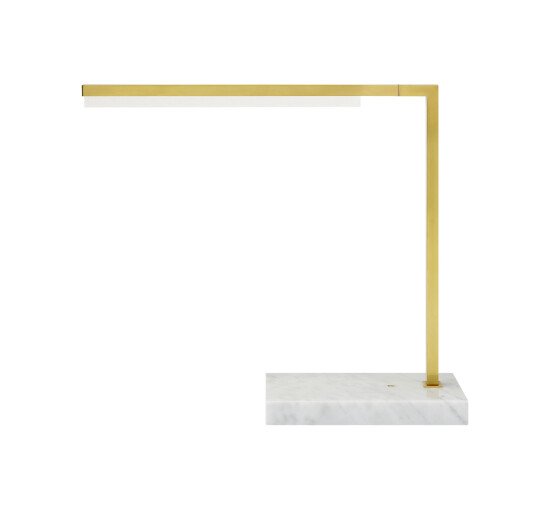 null - Klee 18" Table Lamp Natural Brass/White
